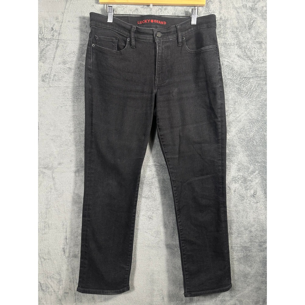 Lucky Brand Sweet Mid Rise Straight Jeans Black Denim Womens 12/31 A
